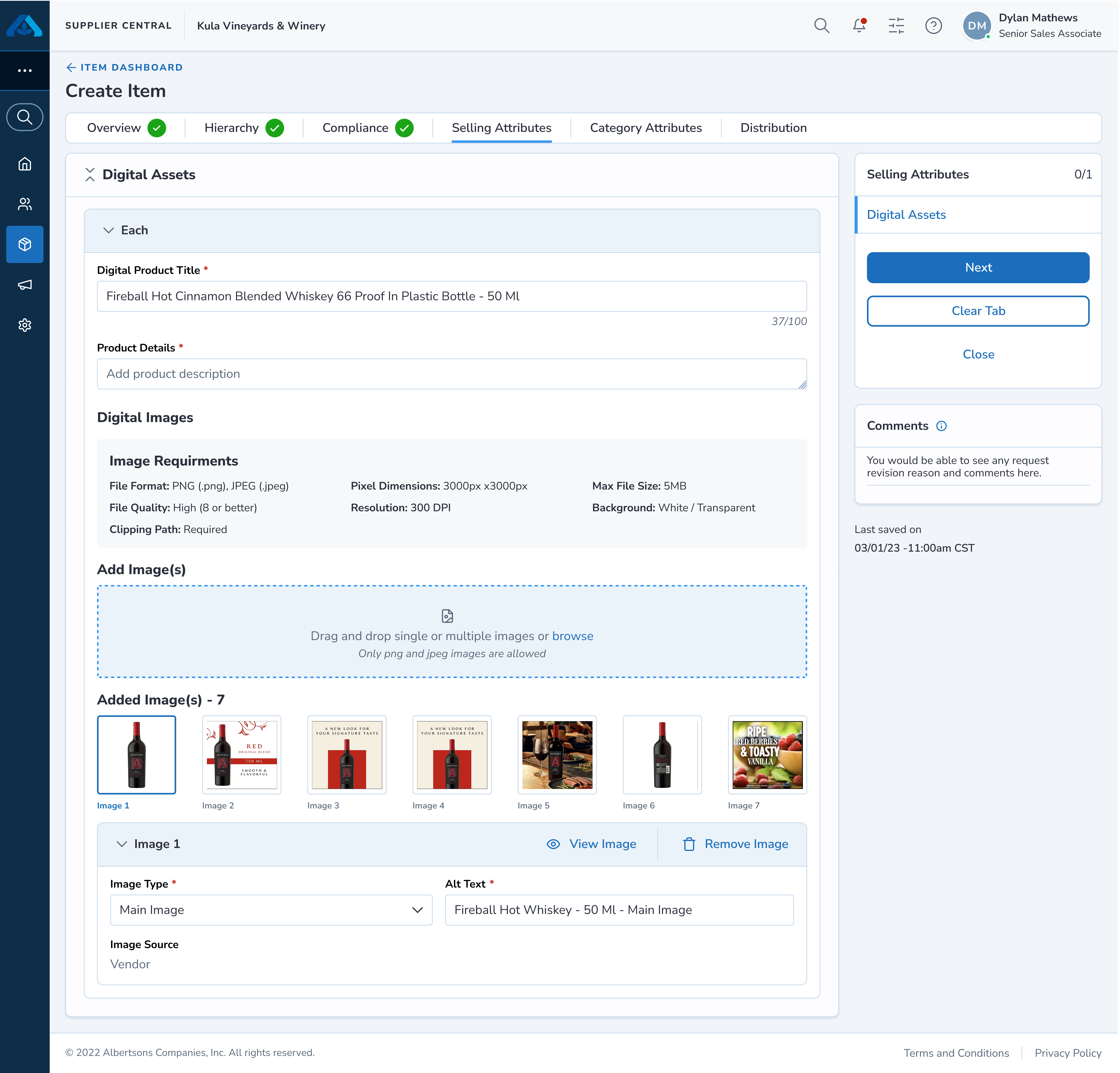 Horizontal Carousel pattern for digital asset management