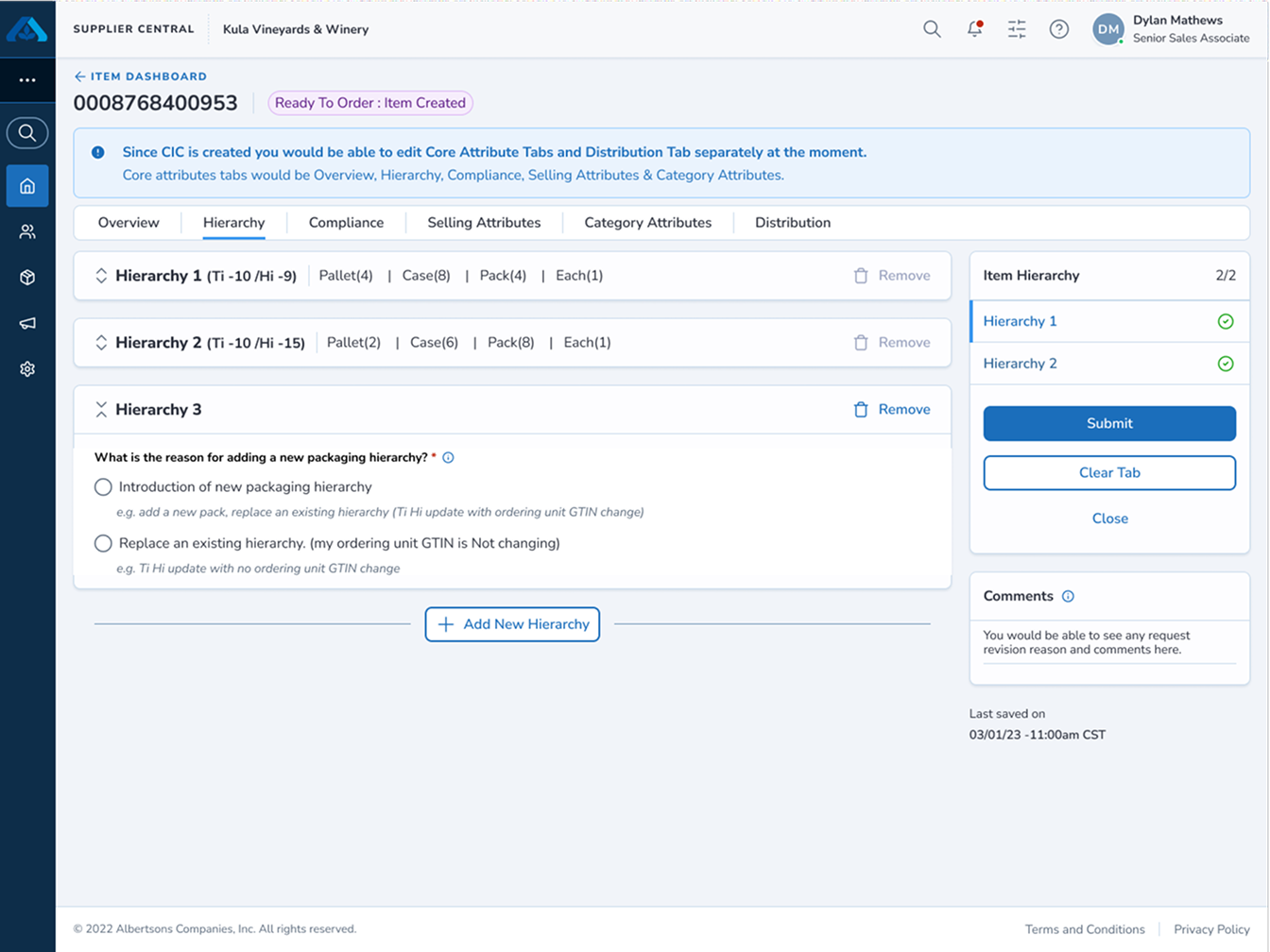 Item Management solution screen — streamlined onboarding interface