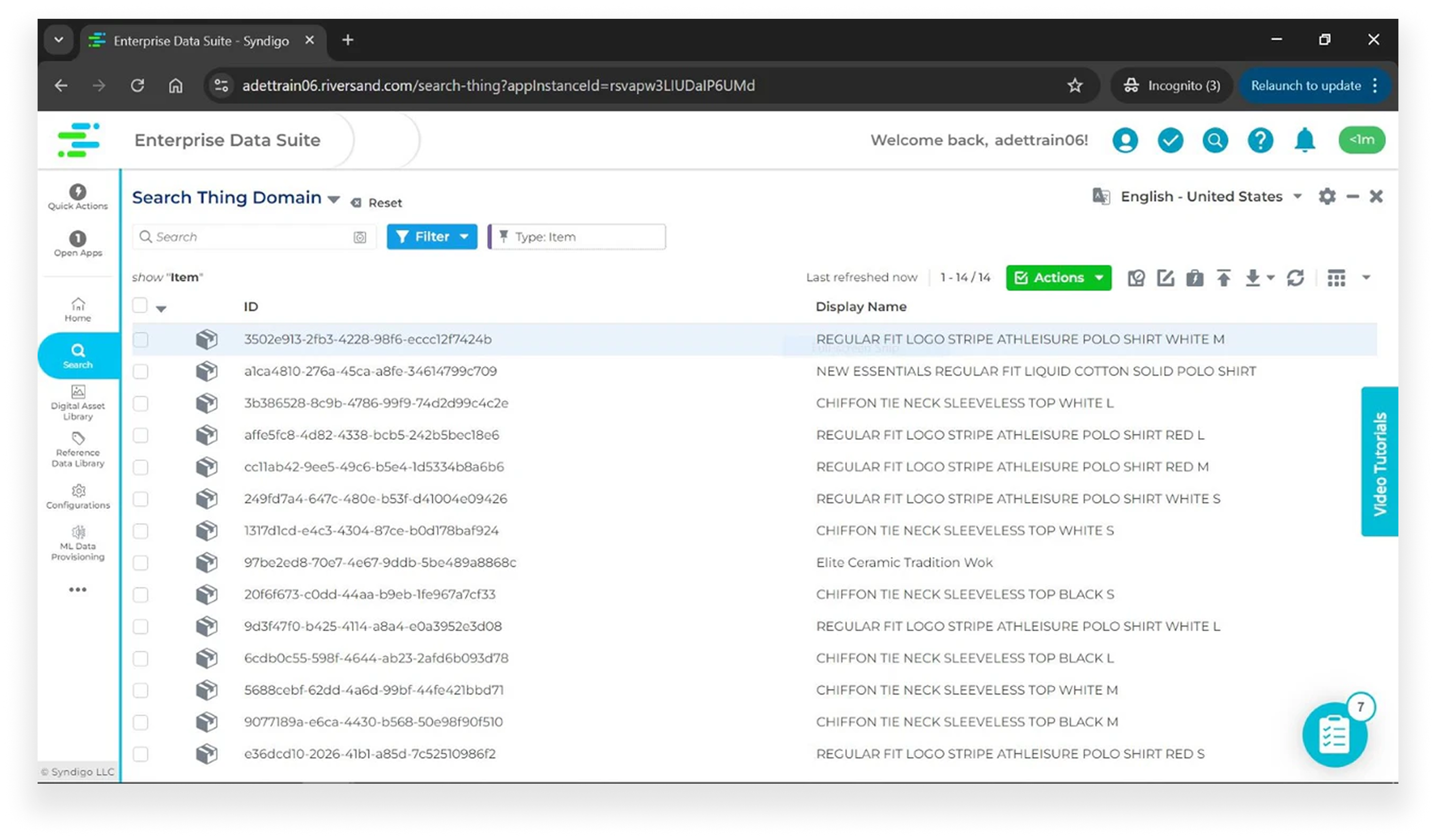 Syndigo tool screenshot