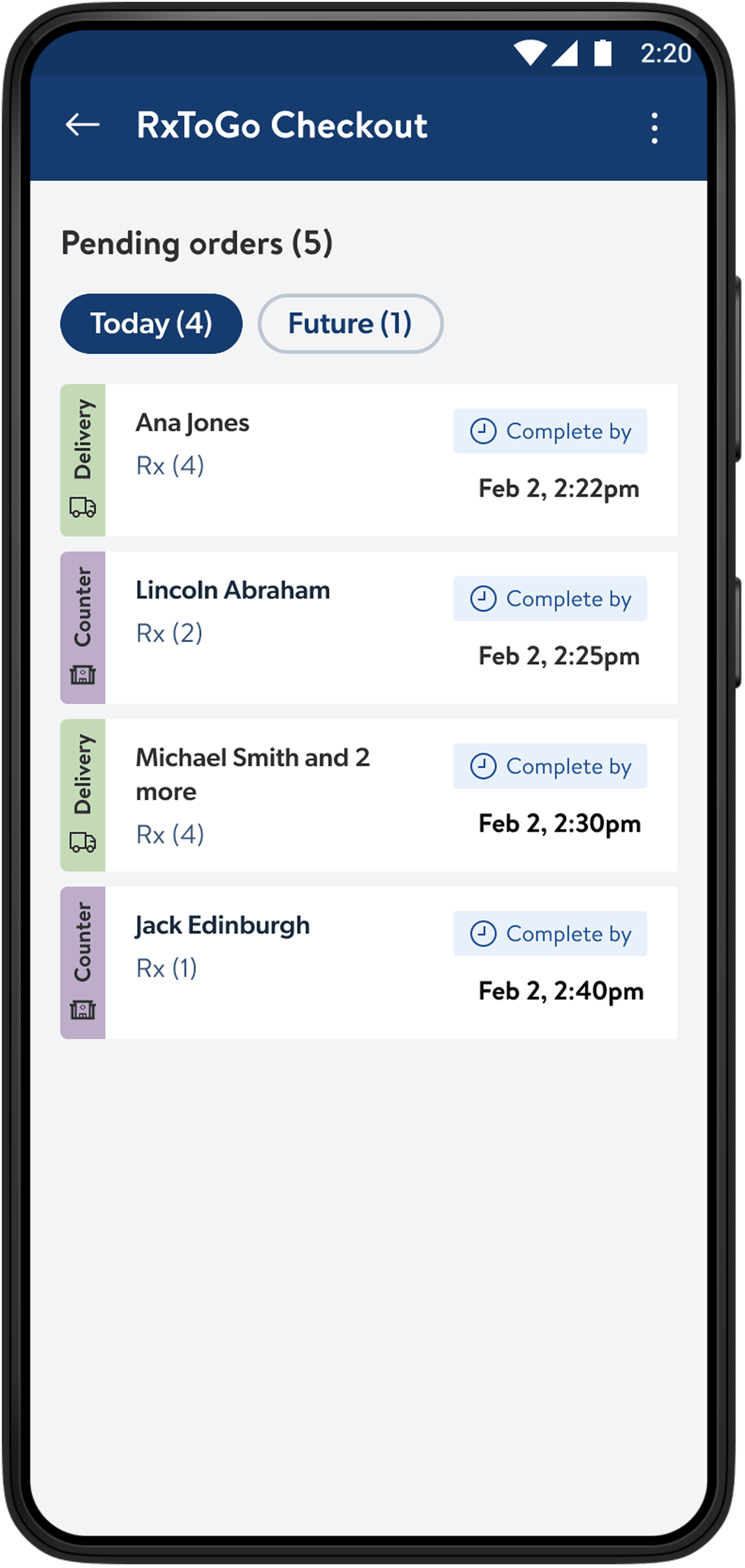 RxToGo Checkout mobile app