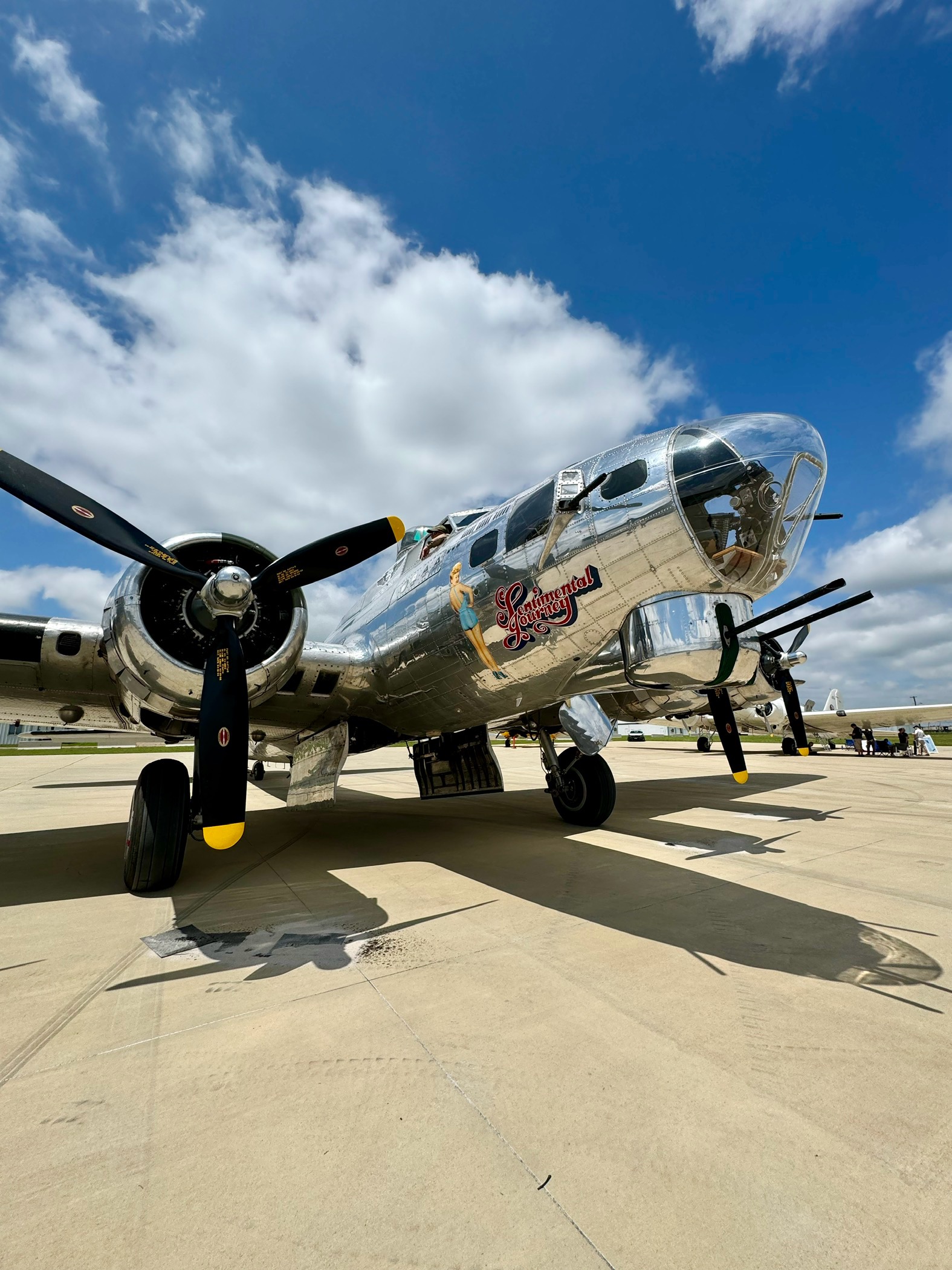 A USAF B-17 Flying Fortress aircraft on display