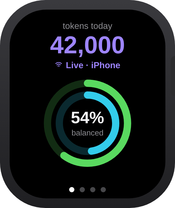 AI tokenization fitness concept shown on an Apple Watch