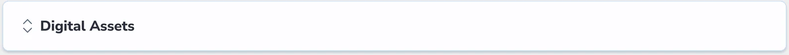 The collapsed Digital Assets section header in the item record.