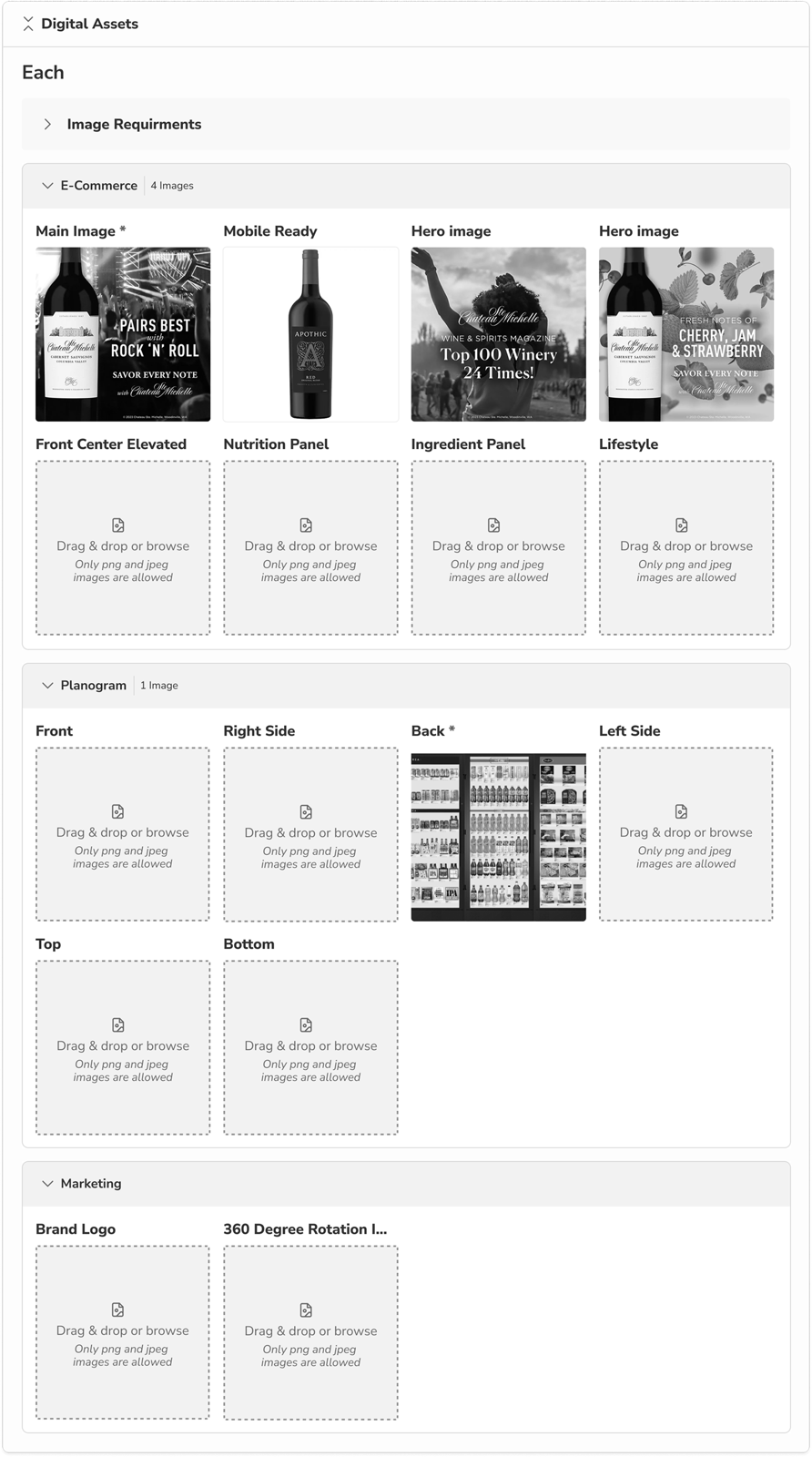 Iteration of restructured layout — image type grid