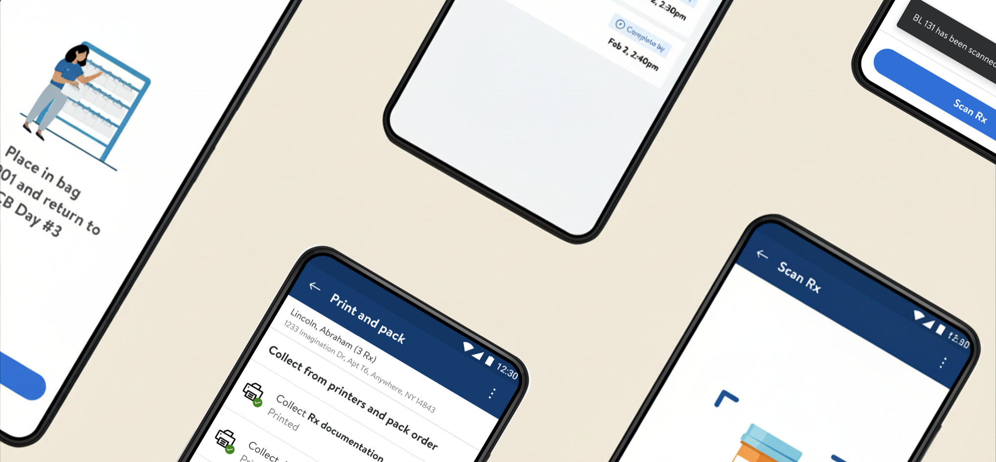RxToGo delivery order fulfillment cover screen