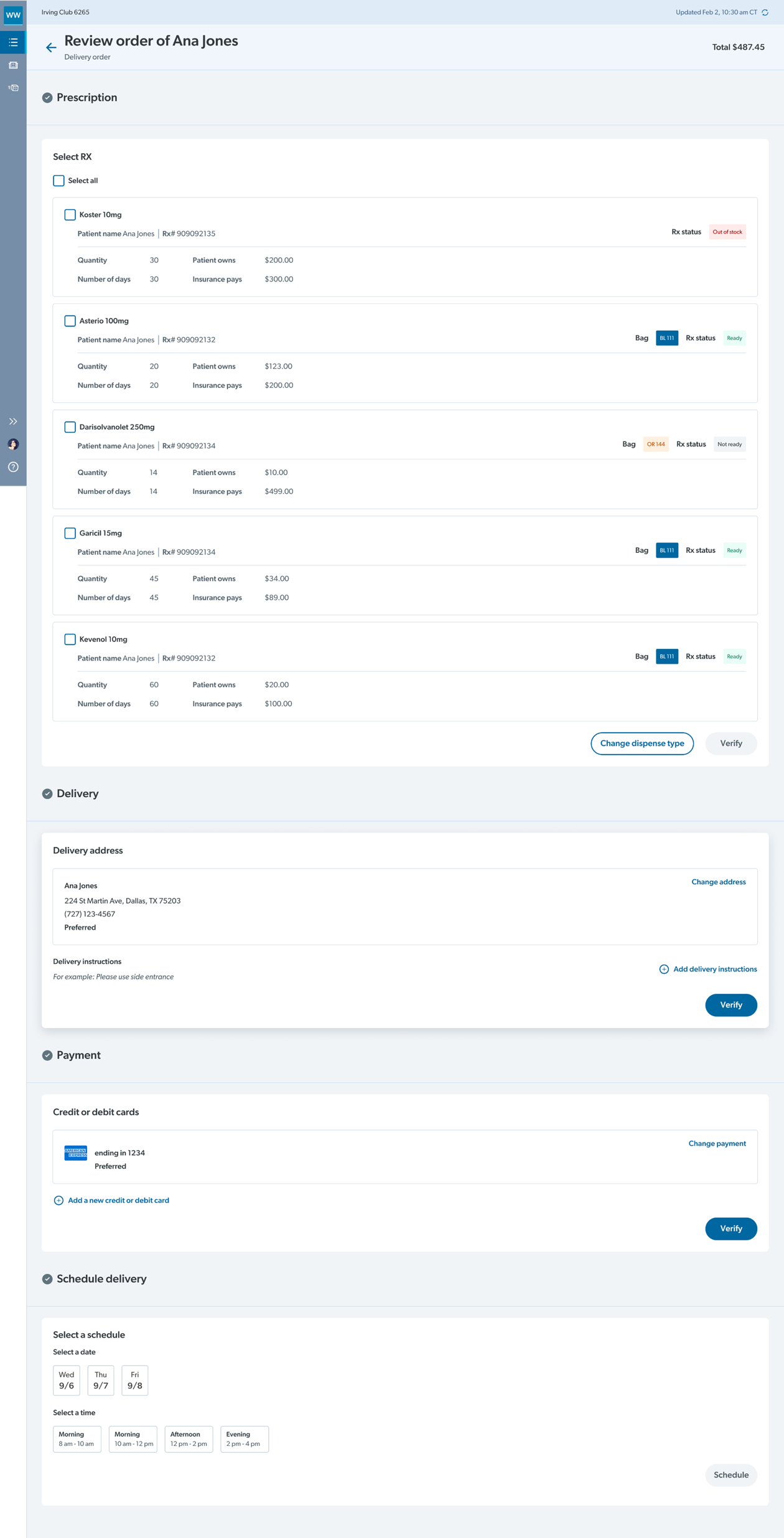 Mobile checkout screens