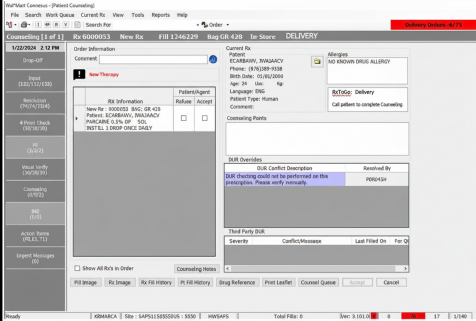 Connexus screen showing the main and top navigation bars